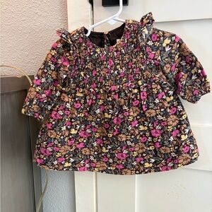 GAP Kids Floral Blouse - Pink, Brown, and Yellow